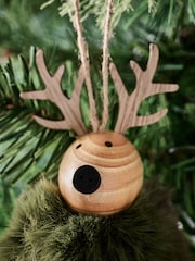 Reindeer Pom Pom Christmas Bauble - Image 2 of 5
