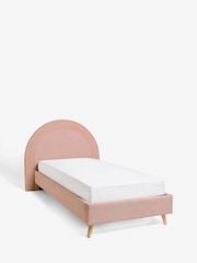 Soft Velvet Blush Pink Kids Iris Upholstered Bed - Image 5 of 6
