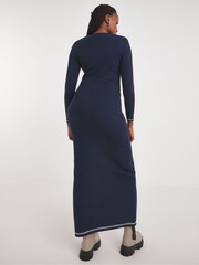 Simply Be Blue Exposed Seam Maxi Dress - Image 2 of 5