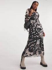 Simply Be Black Mono Mesh Midaxi Dress - Image 4 of 5