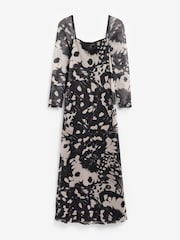 Simply Be Black Mono Mesh Midaxi Dress - Image 5 of 5