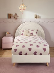 Soft Velvet Natural Oyster Kids Iris Upholstered Bed - Image 1 of 7