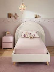 Soft Velvet Natural Oyster Kids Iris Upholstered Bed - Image 2 of 7