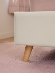 Soft Velvet Natural Oyster Kids Iris Upholstered Bed - Image 5 of 7