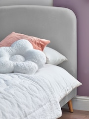 Soft Velvet Light Grey Kids Matson Standard Upholstered Bed - Image 2 of 8