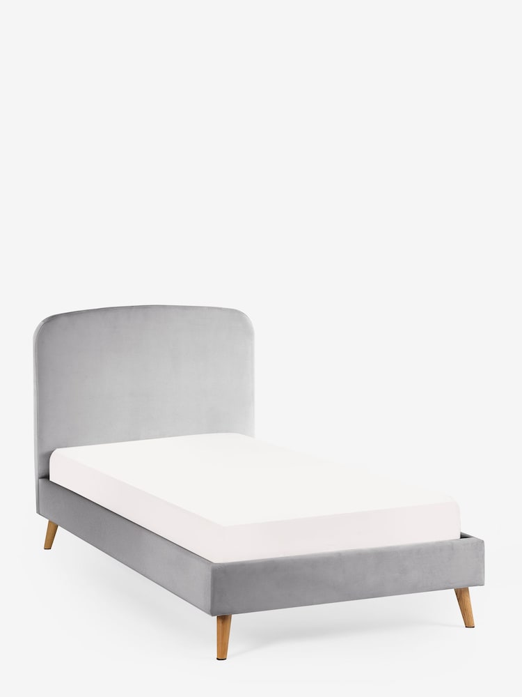 Soft Velvet Light Grey Kids Matson Standard Upholstered Bed - Image 5 of 8