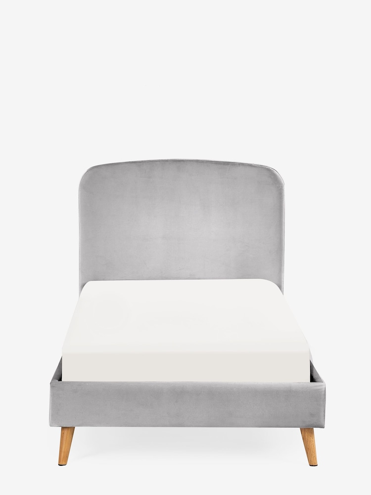 Soft Velvet Light Grey Kids Matson Standard Upholstered Bed - Image 7 of 8