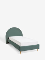 Soft Velvet Slate Teal Blue Kids Iris Upholstered Bed - Image 5 of 5