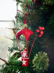 Red Santa Hot Air Balloon Christmas Bauble - Image 1 of 5