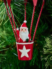 Red Santa Hot Air Balloon Christmas Bauble - Image 2 of 5
