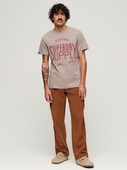 Superdry Grey 100% Cotton Copper Label Workwear T-Shirt - Image 3 of 6