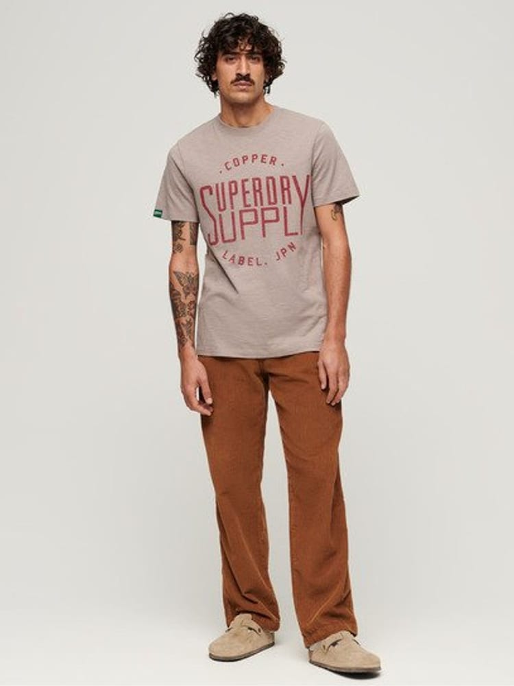Superdry Grey 100% Cotton Copper Label Workwear T-Shirt - Image 3 of 3
