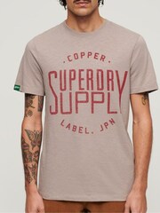 Superdry Grey 100% Cotton Copper Label Workwear T-Shirt - Image 4 of 6
