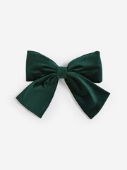 Green Velvet Bow Christmas Decoration - Image 3 of 4
