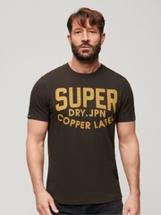 Superdry Brown Copper Label Workwear T-Shirt - Image 1 of 4