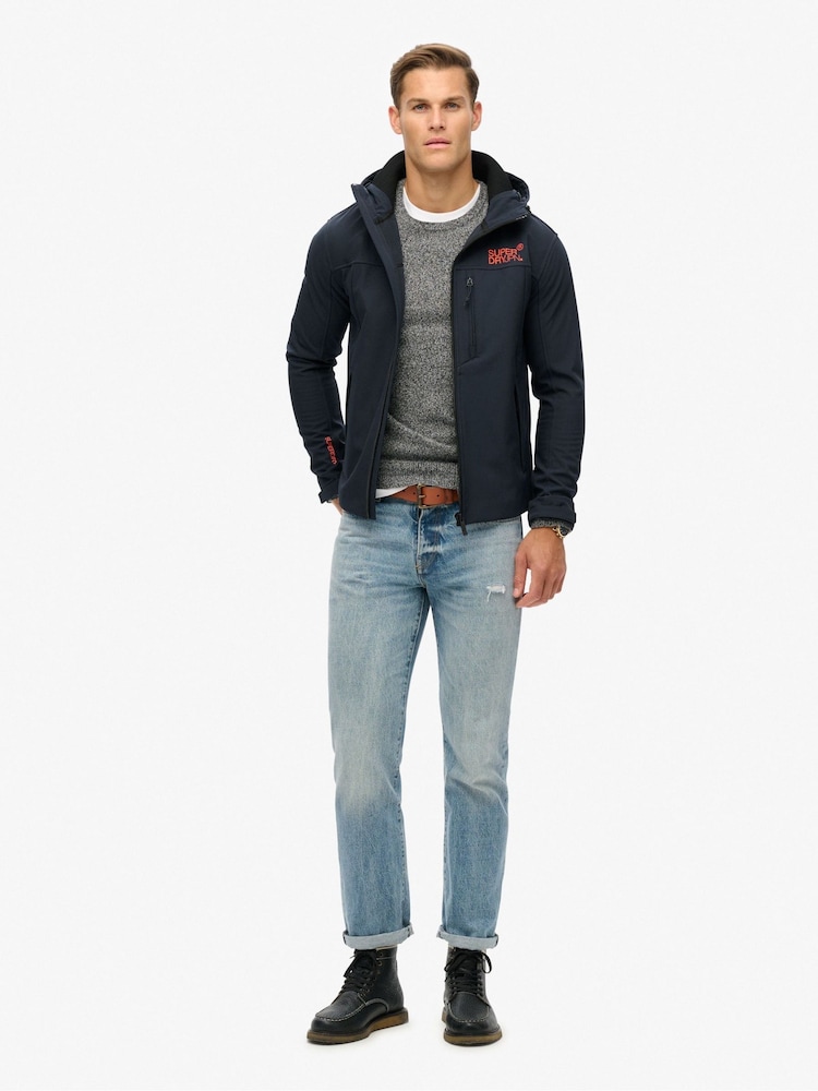 Superdry Blue Hooded Soft Shell Trekker Jacket - Image 2 of 6