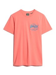 Superdry Neon Red Neon Vintage Logo 100% Cotton T-Shirt - Image 3 of 5