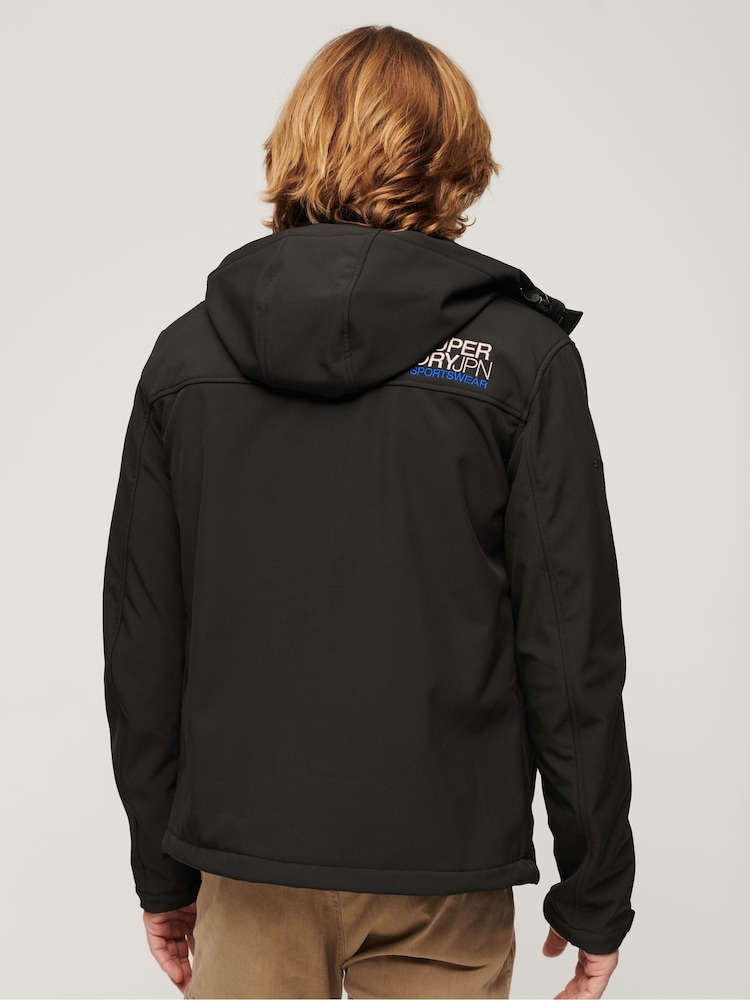 Superdry Black Hooded Soft Shell Trekker Jacket - Image 2 of 8