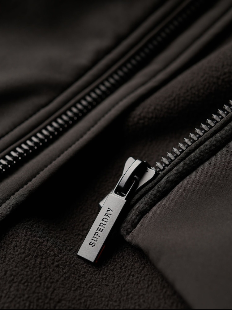 Superdry Black Hooded Soft Shell Trekker Jacket - Image 8 of 8