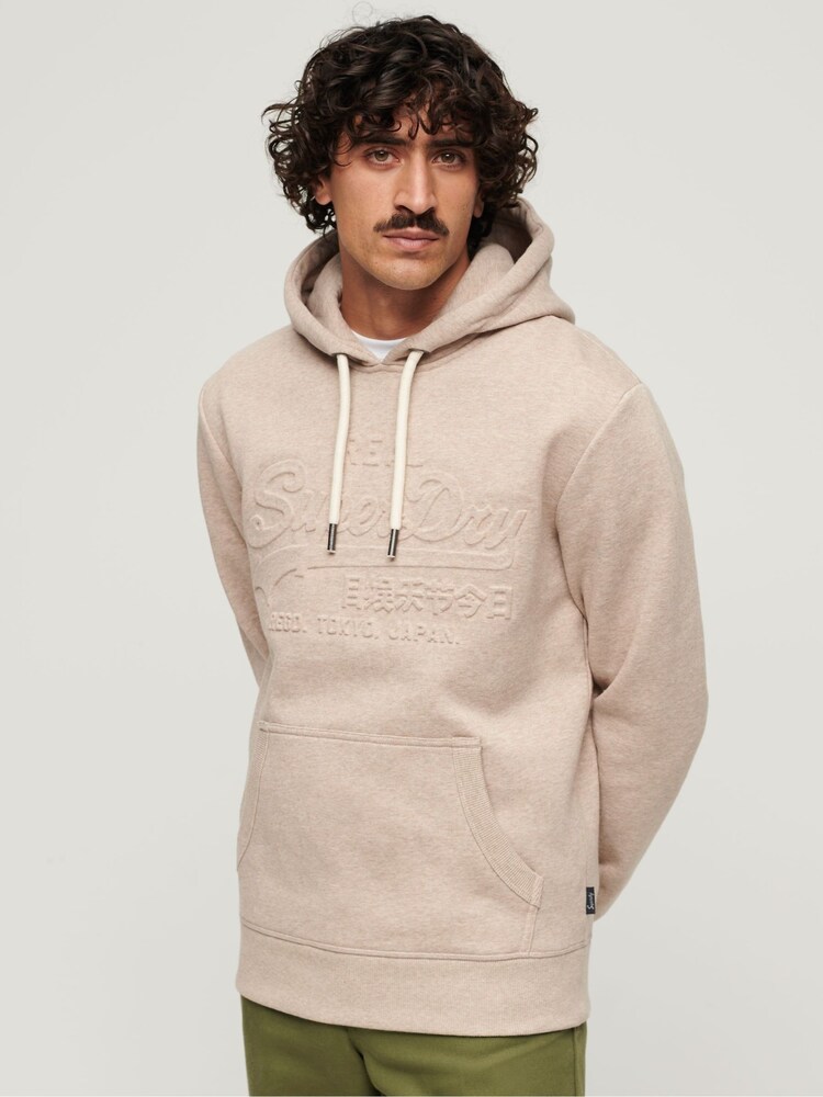 Superdry Nude Embossed Vintage Logo Hoodie - Image 1 of 6