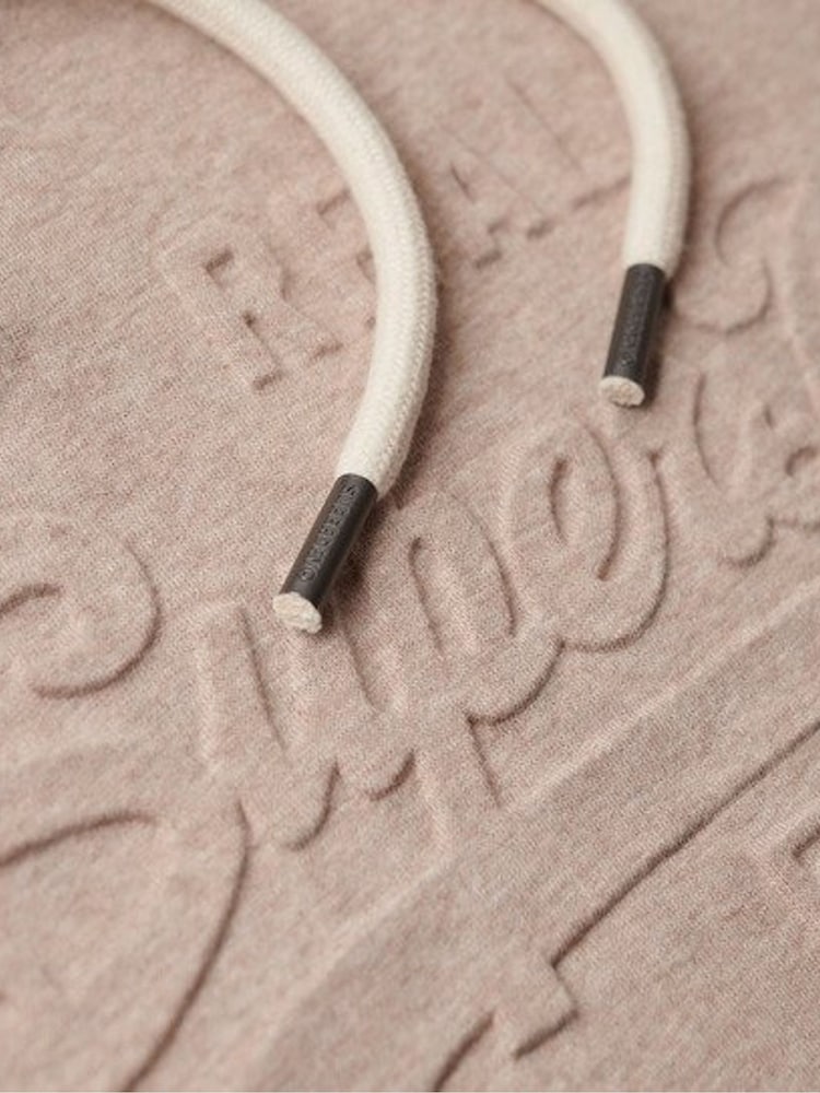 Superdry Nude Embossed Vintage Logo Hoodie - Image 6 of 6