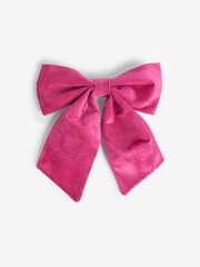 Pink Velvet Bow Christmas Decoration - Image 3 of 4