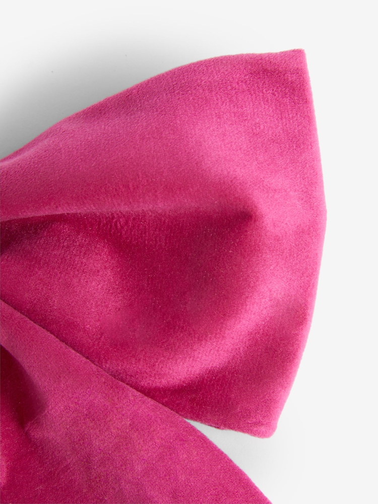 Pink Velvet Bow Christmas Decoration - Image 4 of 4