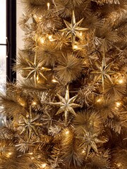 Set of 6 Gold Star Christmas Baubles - Image 1 of 4
