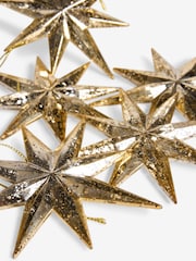 Set of 6 Gold Star Christmas Baubles - Image 4 of 4