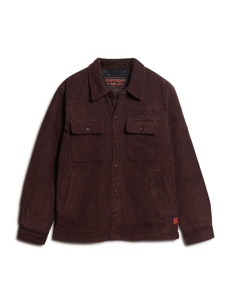 Superdry Red Surplus Corduroy Overshirt - Image 4 of 4