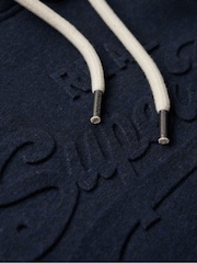 Superdry Navy Embossed Vintage Logo Hoodie - Image 10 of 10