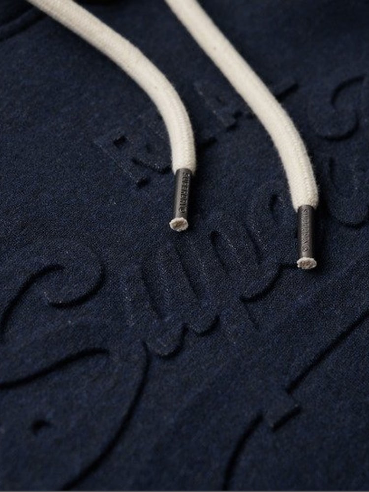 Superdry Navy Embossed Vintage Logo Hoodie - Image 10 of 10 Superdry Navy Embossed Vintage Logo Hoodie - Image 10 of 10