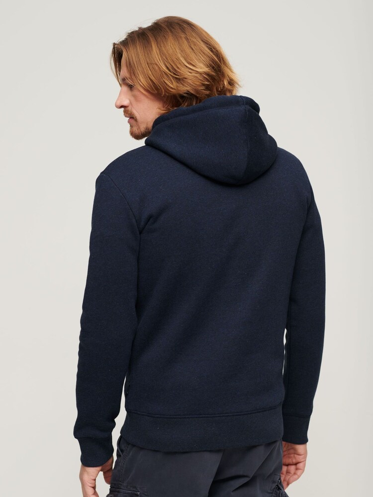 Superdry Navy Embossed Vintage Logo Hoodie - Image 2 of 4