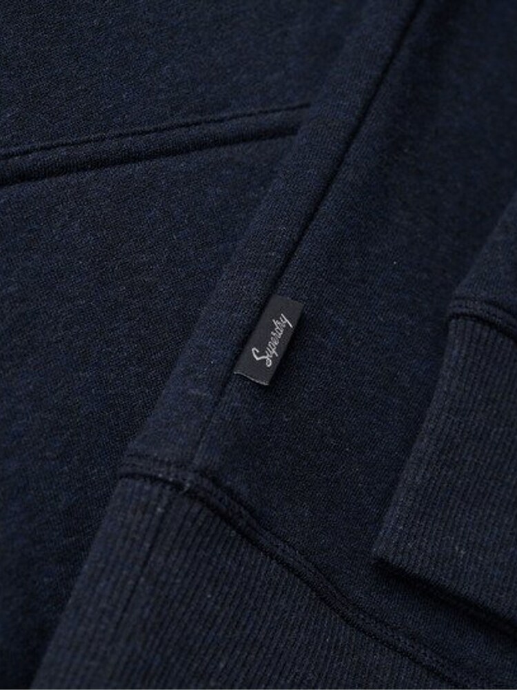 Superdry Navy Embossed Vintage Logo Hoodie - Image 4 of 4
