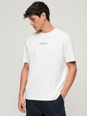 Superdry White Loose Fit Utility Sport Logo T-Shirt - Image 1 of 5