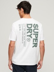 Superdry White Loose Fit Utility Sport Logo T-Shirt - Image 2 of 5