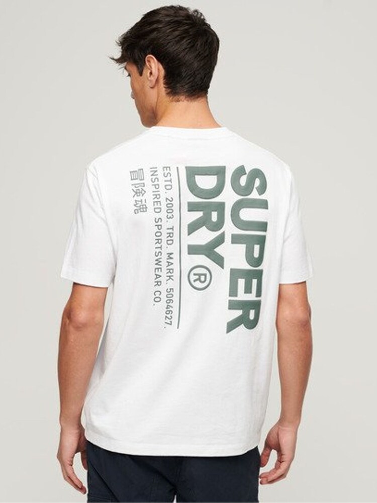 Superdry White Loose Fit Utility Sport Logo T-Shirt - Image 2 of 5