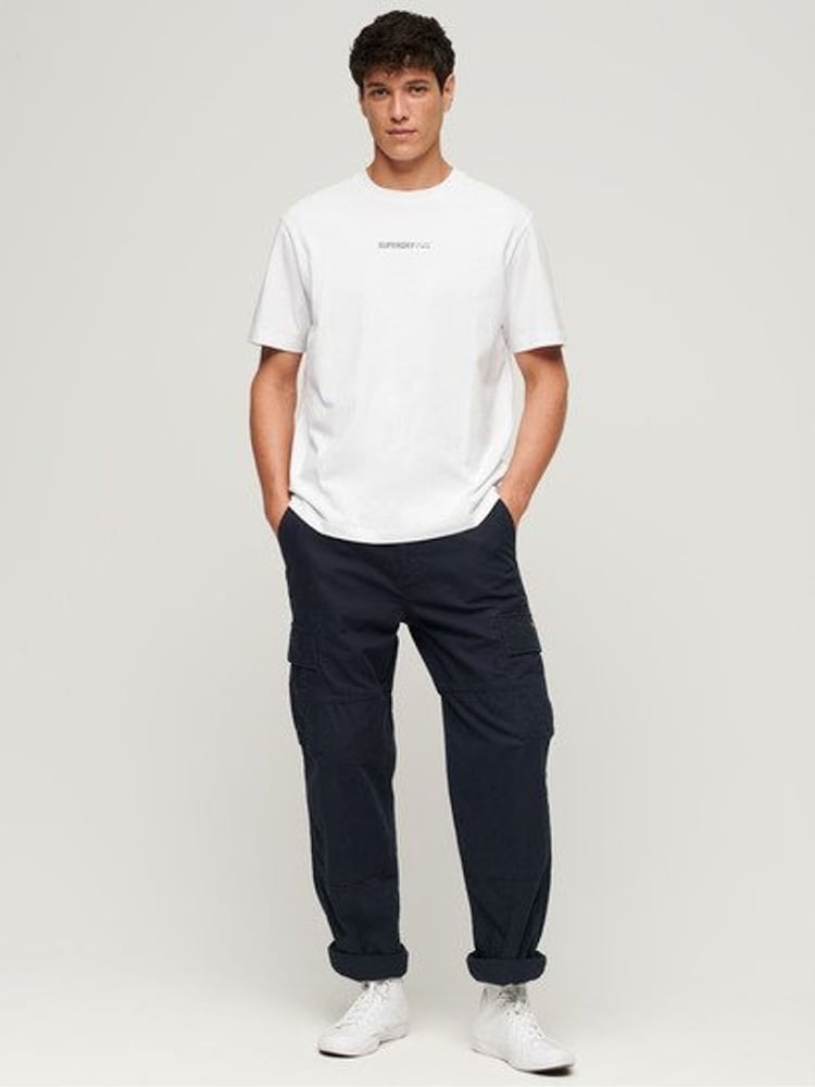 Superdry White Loose Fit Utility Sport Logo T-Shirt - Image 3 of 5