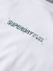 Superdry White Loose Fit Utility Sport Logo T-Shirt - Image 4 of 5