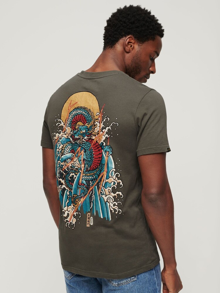 Superdry Green Tokyo Graphic T-Shirt - Image 4 of 5