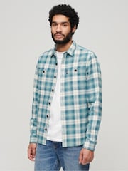 Superdry Blue Vintage Check Overshirt - Image 4 of 6