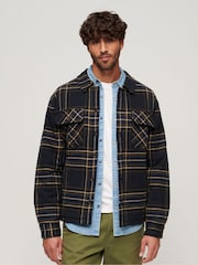 Superdry Blue Surplus Check Overshirt - Image 1 of 6