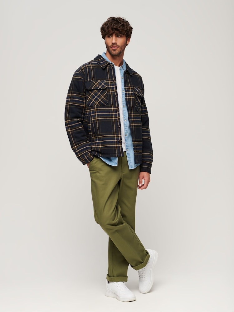 Superdry Blue Surplus Check Overshirt - Image 2 of 6