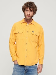 Superdry Yellow Micro Cord Long Sleeve 100% Cotton Shirt - Image 1 of 6