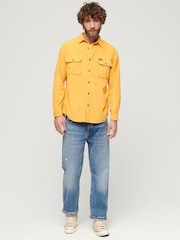 Superdry Yellow Micro Cord Long Sleeve 100% Cotton Shirt - Image 3 of 6