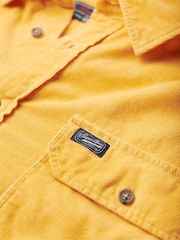Superdry Yellow Micro Cord Long Sleeve 100% Cotton Shirt - Image 5 of 6