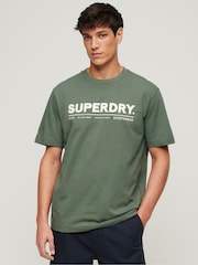 Superdry Green Loose Fit Utility Sport Logo T-Shirt - Image 1 of 5