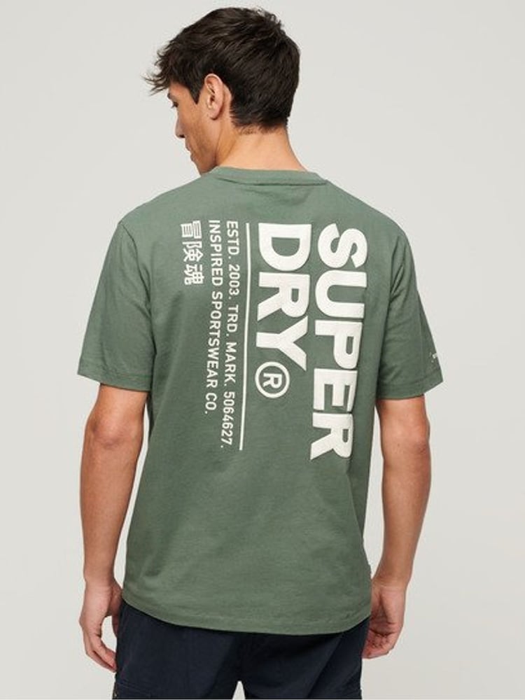 Superdry Green Loose Fit Utility Sport Logo T-Shirt - Image 2 of 5