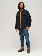 Superdry Blue Surplus Corduroy 100% Cotton Overshirt - Image 3 of 4