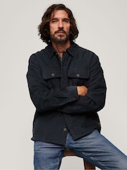 Superdry Blue Surplus Corduroy 100% Cotton Overshirt - Image 4 of 4